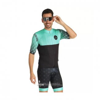 2021 Abbigliamento Ciclismo Bianchi Nero Verde Manica Corta e Salopette