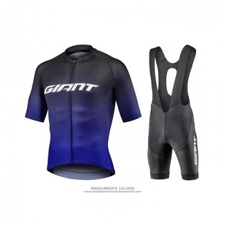 2021 Abbigliamento Ciclismo Giant Nero Viola Manica Corta e Salopette