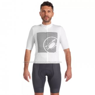 2022 Abbigliamento Ciclismo Castelli Bianco Grigio Manica Corta e Salopette