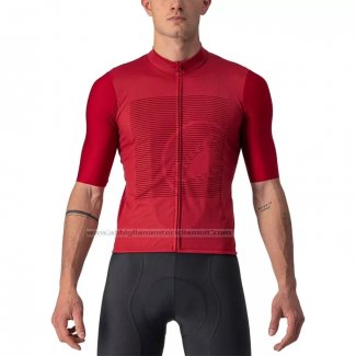 2022 Abbigliamento Ciclismo Castelli Rosso Manica Corta e Salopette