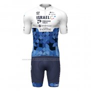 2022 Abbigliamento Ciclismo Israel Cycling Academy Blu Bianco Manica Corta e Salopette