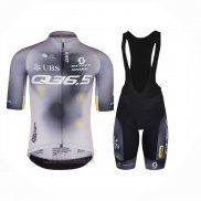 2023 Abbigliamento Ciclismo Q36.5 Grigio Nero Manica Corta e Salopette