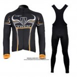 2009 Abbigliamento Ciclismo Trek Nero e Giallo Manica Lunga e Salopette