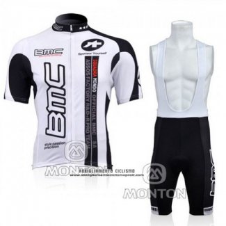 2010 Abbigliamento Ciclismo BMC Bianco Manica Corta e Salopette