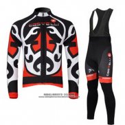 2011 Abbigliamento Ciclismo Castelli Rosso e Nero Manica Lunga e Salopette