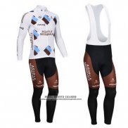 2013 Abbigliamento Ciclismo Ag2rla Marrone Manica Lunga e Salopette