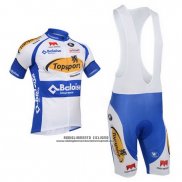 2013 Abbigliamento Ciclismo Topsport Bianco e Celeste Manica Corta e Salopette