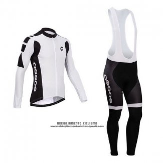 2014 Abbigliamento Ciclismo Assos Bianco Manica Lunga e Salopette