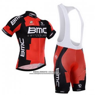 2015 Abbigliamento Ciclismo BMC Nero e Arancione Manica Corta e Salopette