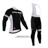 2015 Abbigliamento Ciclismo Castelli Scuro Nero Manica Lunga e Salopette