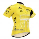 2015 Abbigliamento Ciclismo Tour de France Giallo Manica Corta e Salopette