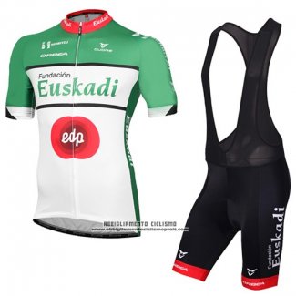 2016 Abbigliamento Ciclismo Euskadi Nero e Verde Manica Corta e Salopette