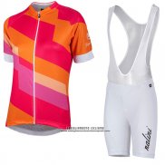 2017 Abbigliamento Ciclismo Donne Nalini Stripe Rosso e Arancione Manica Corta e Salopette