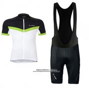 2017 Abbigliamento Ciclismo Donne Vaude Bianco e Verde Manica Corta e Salopette