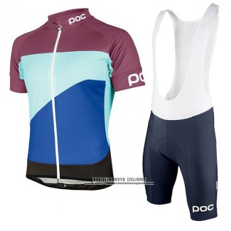 2017 Abbigliamento Ciclismo Poc Fondo Elements Blu e Fuxia Manica Corta e Salopette