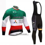 2018 Abbigliamento Ciclismo Astana Campione Italia Manica Lunga e Salopette