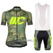 2018 Abbigliamento Ciclismo Cipollini Prestig Camo Camuffamento Verde Manica Corta e Salopette