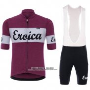 2018 Abbigliamento Ciclismo Eroica Vino Spento Rosso Manica Corta e Salopette