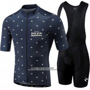 2018 Abbigliamento Ciclismo Morvelo Spento Blu Manica Corta e Salopette