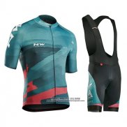 2018 Abbigliamento Ciclismo Northwave Verde Rosa Manica Corta e Salopette