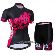 2019 Abbigliamento Ciclismo Donne Weimostar Nero Rosa Manica Corta e Salopette