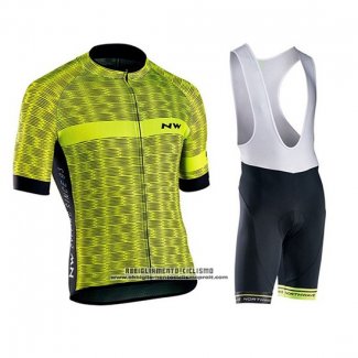 2019 Abbigliamento Ciclismo Northwave Verde Manica Corta e Salopette