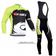 2019 Abbigliamento Ciclismo Rock Racing SIDI Nero Verde Manica Lunga e Salopette