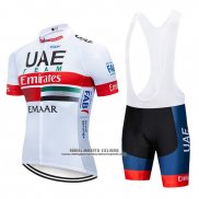 2019 Abbigliamento Ciclismo UCI Mondo Campione UAE Bianco Rosso Manica Corta e Salopette