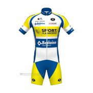 2021 Abbigliamento Ciclismo Sport Vlaanderen-Baloise Blu Bianco Giallo Manica Corta e Salopette