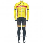 2021 Abbigliamento Ciclismo Wallonie Bruxelles Giallo Manica Lunga e Salopette