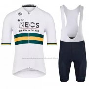 2022 Abbigliamento Ciclismo Ineos Grenadiers Campione Australia Manica Corta e Salopette