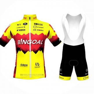 2023 Abbigliamento Ciclismo Bingoal WB Giallo Rosso Manica Corta e Salopette