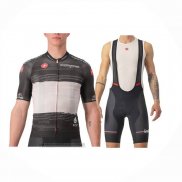 2023 Abbigliamento Ciclismo Giro d'Italia Nero Bianco Manica Corta e Salopette