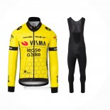 2024 Abbigliamento Ciclismo Jumbo Visma Giallo Nero Manica Lunga e Salopette