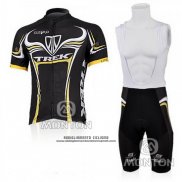 2009 Abbigliamento Ciclismo Trek Nero e Giallo Manica Corta e Salopette