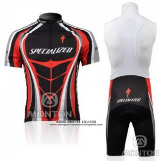 2010 Abbigliamento Ciclismo Specialized Rosso e Nero Manica Corta e Salopette