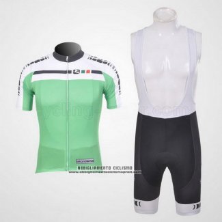 2011 Abbigliamento Ciclismo Giordana Bianco e Verde Manica Corta e Salopette