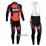 2013 Abbigliamento Ciclismo BMC Nero e Rosso Manica Lunga e Salopette