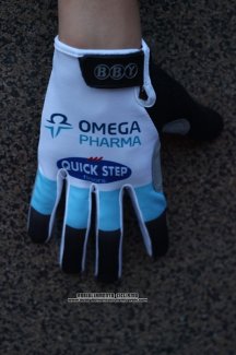 2014 Quick Step Guanti Dita Lunghe Ciclismo Bianco