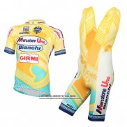 2016 Abbigliamento Ciclismo Mercatone Uno Giallo Manica Corta e Salopette