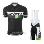 2016 Abbigliamento Ciclismo Scott Nero e Verde Manica Corta e Salopette