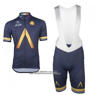 2017 Abbigliamento Ciclismo Aqua Blu Manica Corta e Salopette