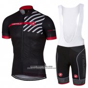 2017 Abbigliamento Ciclismo Castelli Nero Manica Corta e Salopette