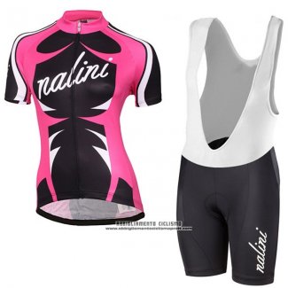 2017 Abbigliamento Ciclismo Donne Nalini Verona Rosso e Nero Manica Corta e Salopette