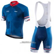 2017 Abbigliamento Ciclismo Kalas HSBC GB Blu Manica Corta e Salopette