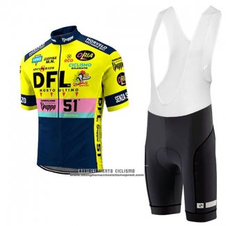 2017 Abbigliamento Ciclismo Morvelo DFL Giallo Manica Corta e Salopette