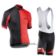 2017 Abbigliamento Ciclismo Northwave Blade Nero e Rosso Manica Corta e Salopette