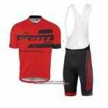 2017 Abbigliamento Ciclismo Scott Rosso e Nero Manica Corta e Salopette