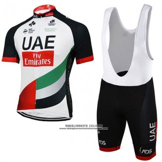 2017 Abbigliamento Ciclismo UCI Mondo Campione UAE Bianco Manica Corta e Salopette