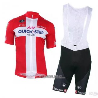 2018 2019 Abbigliamento Ciclismo Quick Step Floors Campione Danimarca Manica Corta e Salopette